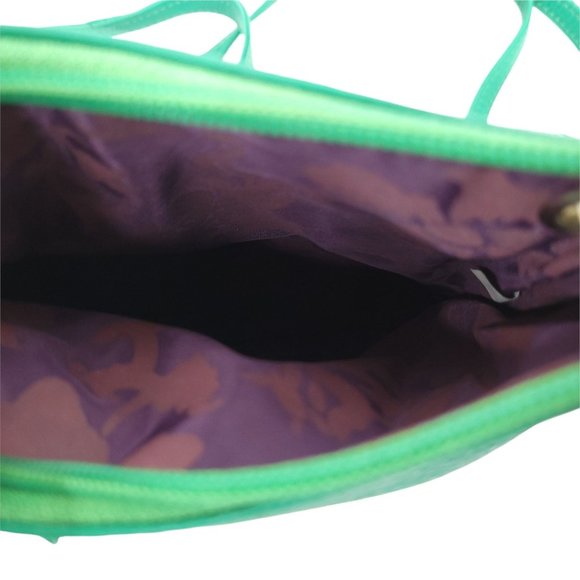 Bacci Crossbody Purse Handbag Adjustable Strap 5 Pocket Card Leather Green - Picture 7 of 9